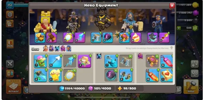 COC288 Tiger Mountain TH14 Semi Max EXP 151 Heroes 70 70 50 48 25 Gems 608 CN 500 BH10 Pets L6 L5 L6 L5